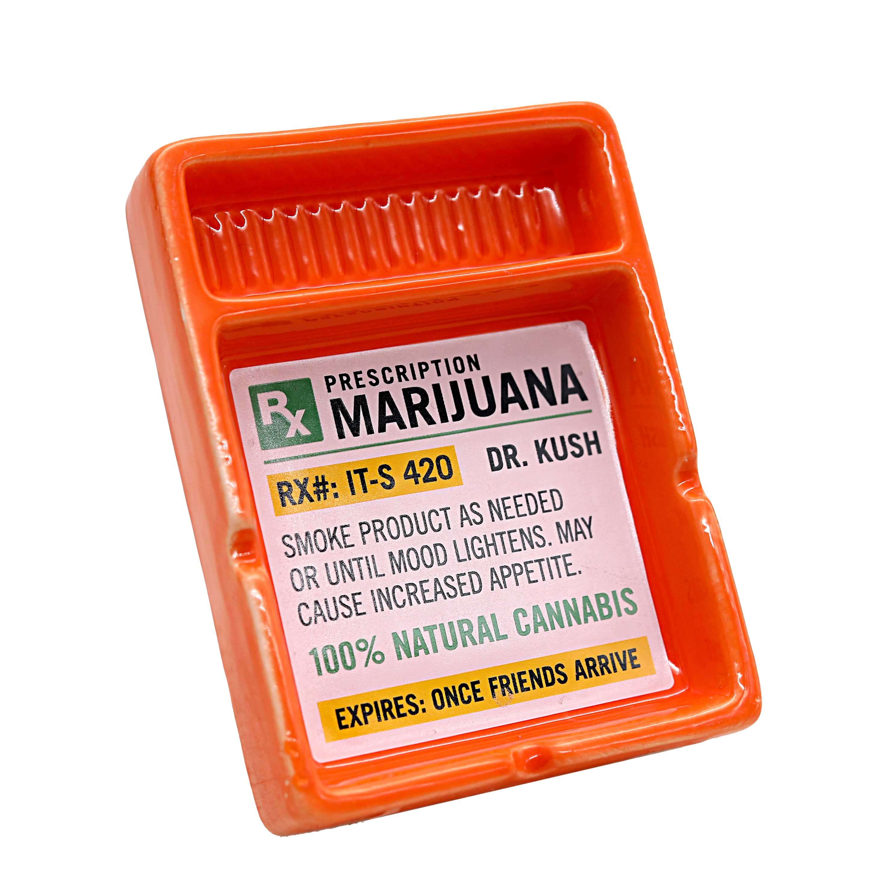 Marijuna Prescription Square RX Ceramic Ashtray (LT187) | 6 inch product image